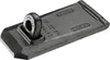 A close-up, studio shot of a black metal security hasp lock. Podgląd zdjęcia produktu