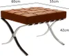 360Home Vintage Sessel aus echtleder Hocker Matt-braun Produktbild-Vorschau 2