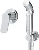 A chrome bidet faucet set with a single lever mixer and a hand sprayer, displayed against a white background. Produktbild-Vorschau