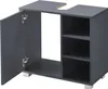 A dark gray bathroom cabinet with an open door and shelves. Anteprima dell’immagine prodotto