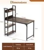 A diagram showing the dimensions and load capacity of a desk with shelves. Náhľad obrázku produktu