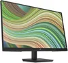 A black computer monitor with a colorful abstract wallpaper displayed on its screen, shown from a three-quarter angle on a white background. Produktbild-Vorschau