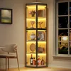 170 cm hohe, schmale vitrine mit fünf Einlegeböden und Produktbild-Vorschau 1