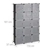 Relaxdays Regalsystem Kleiderschrank mit 11 Fächern, Produktbild-Vorschau 4