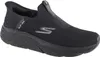 A black Skechers slip-in shoe is shown from a side angle against a white background. Podgląd zdjęcia produktu