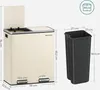 SONGMICS Mülleimer Mülltrennsystem, mit 2 Fächern, 2 x 30 Produktbild-Vorschau 8