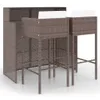 vidaXL 3-tlg. Gartenbar-Set mit Kissen Poly Rattan Braun Produktbild-Vorschau 1