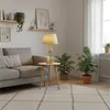 Relaxdays Tischlampe, Metallfuß, Stoffschirm, E27, HxD: Produktbild-Vorschau 2