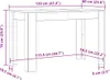 A line drawing of a table with dimensions indicated by text and lines. Produktbild-Vorschau