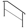 A black metal handrail for stairs, shown against a white background. Produktbild-Vorschau