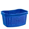 A blue laundry basket is shown against a white background. Voir les images du produit