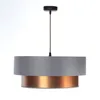 A pendant light fixture with a gray shade and a copper accent. Podgląd zdjęcia produktu