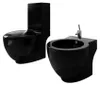 vidaXL Stand-WC & Bidet Set Schwarz Keramik Produktbild-Vorschau 8