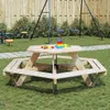vidaXL Picknicktisch mit Bänken für 6 Kinder Sechseckig Produktbild-Vorschau 2