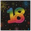 12 Servietten Geburtstag 18 schwarz bunt Produktbild-Vorschau 3