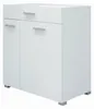 A white bathroom cabinet with a drawer and two doors. Podgląd zdjęcia produktu