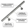 Mucola Treppengeländer SilberØ 4,2 cm Wand Geländer Produktbild-Vorschau 5