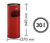 WESCO 150601-02 Cendrier sur pied 30 en ROUGE avec tamis et Voir les images du produit 2