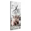 DEQORI Glasuhr 30x60 cm Zahlen 'Ruhendes Hochland' Wanduhr Produktbild-Vorschau 2