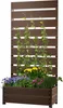 A planter box with a trellis, filled with plants and flowers. Produktbild-Vorschau