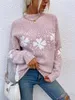 ASKSA Damen Weihnachten Pullover Strickpulli Hohem Kragen Produktbild-Vorschau 3