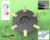 A close-up of a lawnmower blade disc with multiple blades, set against a grassy background. Several informational overlays and text are present. Náhled obrázku produktu