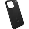 A black Speck Presidio2 Grip iPhone 15 Pro Max MagSafe Hülle Hardcase Backcover Stoßfest is shown against a white background.