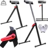 A collage of product images showing adjustable roller stands and a pair of work gloves. Produktbild-Vorschau