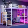 Merax  Detská poschodová posteľ 90 x 200 cm s písacím Náhľad obrázku produktu 1