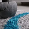Wohnzimmer Teppich Hochflor Shaggy  Deko kariert streifen Produktbild-Vorschau 2