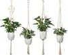 4er Set Makramee Blumenampel Baumwollseil Hängeampel Produktbild-Vorschau 1