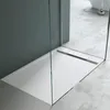 A modern white shower tray with a glass partition in a bathroom. Produktbild-Vorschau