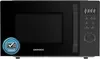 A black Daewoo microwave oven is shown from the front. Produktbild-Vorschau