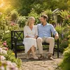 Relaxdays Gartenbank aus Metall, 2-Sitzer, robust, für Produktbild-Vorschau 5