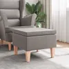 vidaXL Hocker mit Holzbeinen Taupe Stoff Produktbild-Vorschau 2