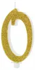 Geburtstagskerze Zahlen 0 bis 9 gold glitzernd 10cm Produktbild-Vorschau 1