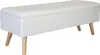Banc de rangement en lin avec pieds en bois - Assise Voir les images du produit 6