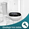 A toilet seat being installed on a toilet. Produktbild-Vorschau