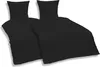 4 teilige Uni Bettwäsche 135 x 200 cm schwarz Einfarbig Produktbild-Vorschau 1