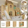Hochbett 90x200 cm mit Rutsche & Kleiderschrank Kinderbett Produktbild-Vorschau 9