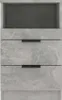 Front view of a two-drawer nightstand with an open shelf above. Náhled obrázku produktu