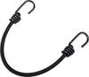 A black bungee cord with two hooks on a white background. Podgląd zdjęcia produktu