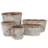 Clayre & Eef Blumentopf 19x11x10 cm Beige Blau Terrakotta Voir les images du produit 4