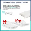 Marketing image showing mattresses and pillows with promotional text. Produktbild-Vorschau