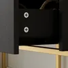 Sideboard mit 4 Schubladen und Glasplatte, Metallrahmen in Produktbild-Vorschau 8