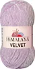 A ball of purple velvet yarn with a label. Podgląd zdjęcia produktu