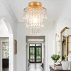Goldene Edelstahl Kristall Kronleuchter Deckenlampe, E14 Produktbild-Vorschau 3