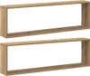 Two identical wooden cube wall shelves are shown against a white background. Produktbild-Vorschau
