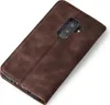 A brown flip case for a smartphone is shown from a diagonal angle against a white background. Produktbild-Vorschau