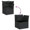 Design 10-tlg. Garten-Sofagarnitur mit Kissen Schwarz Poly Produktbild-Vorschau 5